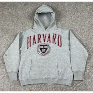 VTG Harvard‎ University Hoodie Women Medium Gray Pullover Sweatshirt Tri Blend
